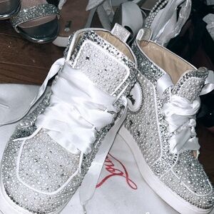 Custom bridal Louboutin sneakers - authentic